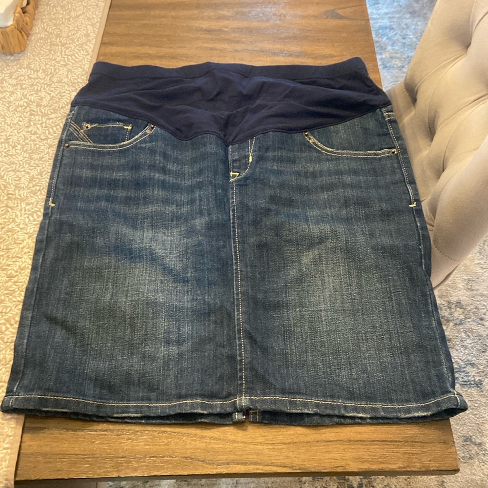 Maternity denim skirt